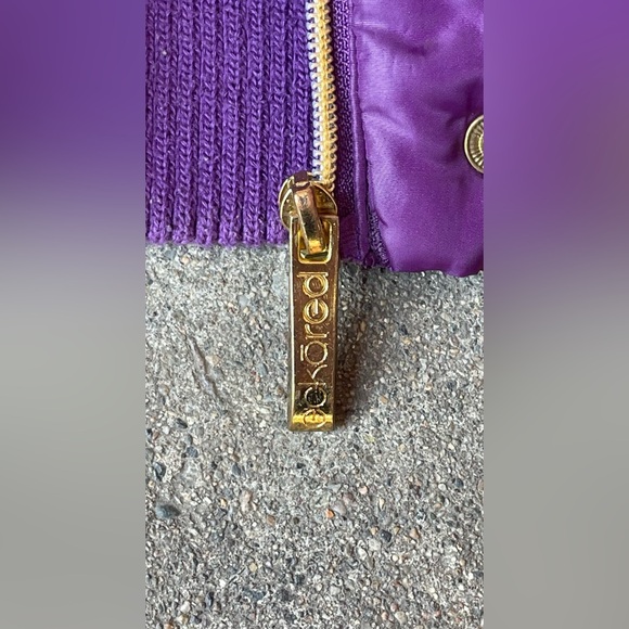 Vintage Y2k Women’s Echo Red Full Zip Puffer Vest Size Small Purple/gold - Picture 4 of 6